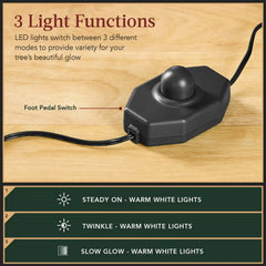 Pre-Lit Frosted Artificial Black Spruce Christmas Tree, w/Easy Assembly