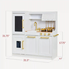Pretend Play Kitchen with Framed Chalkboard