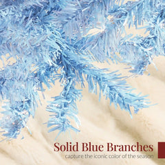 Artificial Baby Blue Christmas Tree, Unlit Pine Design w/Easy Assembly