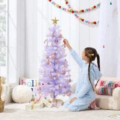 Pre-lit Colorful Mini Spruce Christmas Tree w/ LED Lights - 4ft