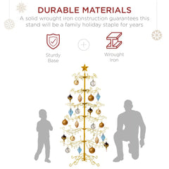 Wrought Iron Christmas Tree Ornament Display w/ Easy Assembly, Stand - 6ft