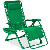 Monochromatic Zero Gravity Patio Chair Recliner w/ Side Tray, Headrest