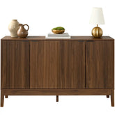 4-Door Reeded Storage Cabinet, Accent Furniture, Sideboard
