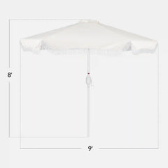 9ft Boho Fringe Umbrella Tilt, UPF50+, Steel Pole