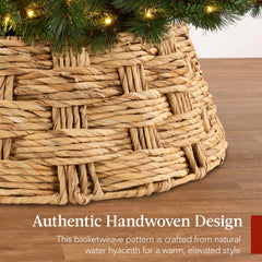 Basket Woven Hyacinth Christmas Holiday Tree Collar - 42in