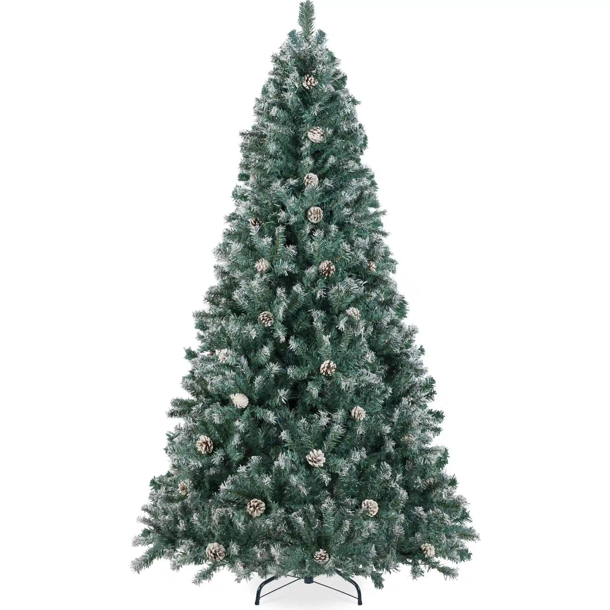 Pre-Decorated Christmas Tree w/ Pinecones, Flocked Branch Tips