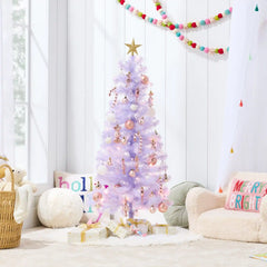 Pre-lit Colorful Mini Spruce Christmas Tree w/ LED Lights - 4ft