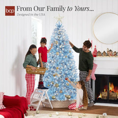 Pre-Lit Artificial Baby Blue Christmas Tree w/ Incandescent Lights