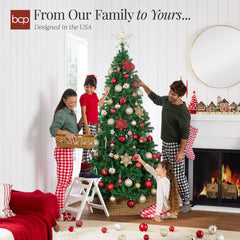 Artificial Green Christmas Tree, Unlit Pine Design w/Easy Assembly