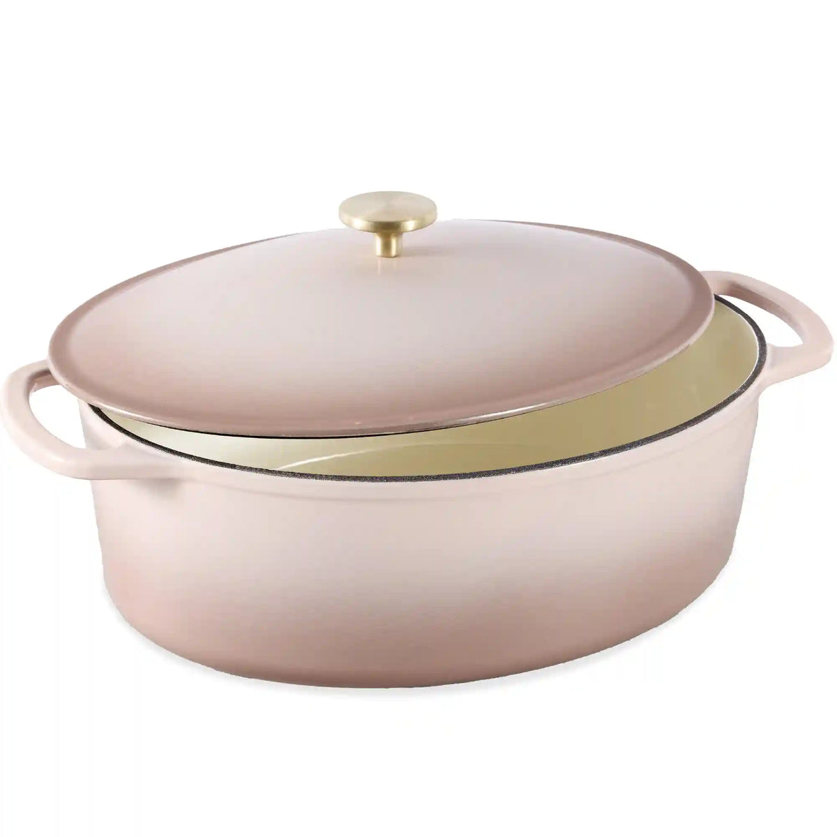 Oval Cast-Iron Dutch Oven Kitchen Cookware w/ Enamel - 7.5qt