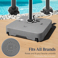 Outdoor Cantilever Base w/ Wheels, Locks, Fillable 330lb Capacity