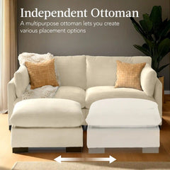 Modular Sectional Pillowtop Sofa w/ Ottoman & Storage  82in